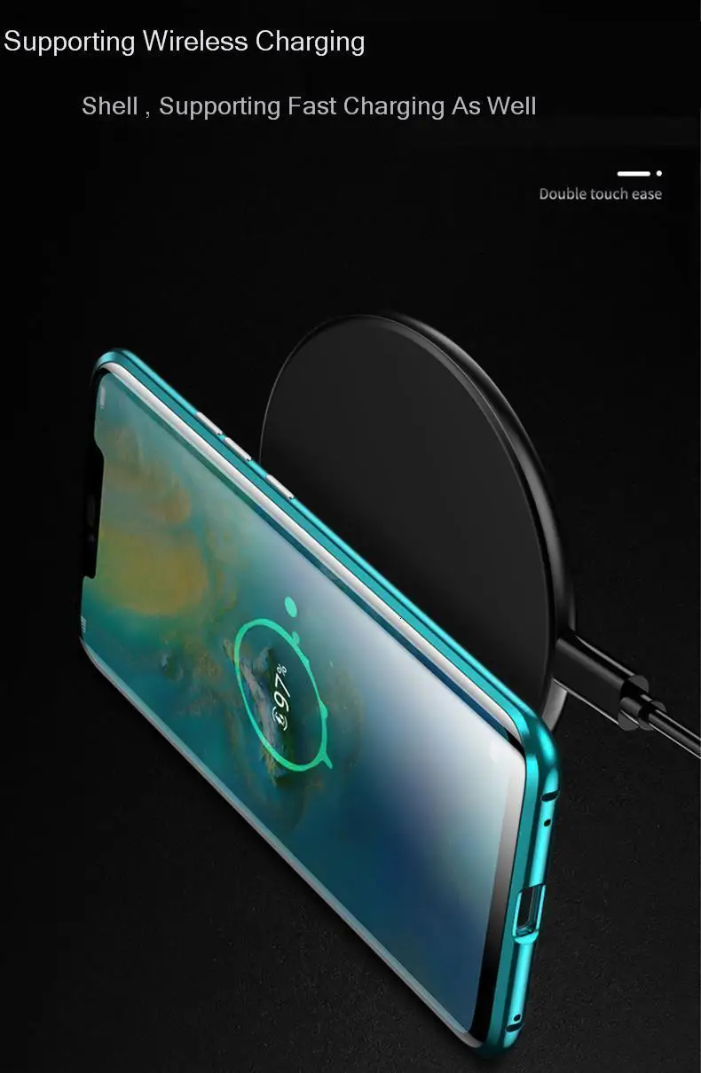 Роскошный Магнитный чехол для coque huawei mate 20x чехол Pro lite металлический бампер+ стеклянная крышка для huawei mate 20 p20 Pro Чехол 20Lite