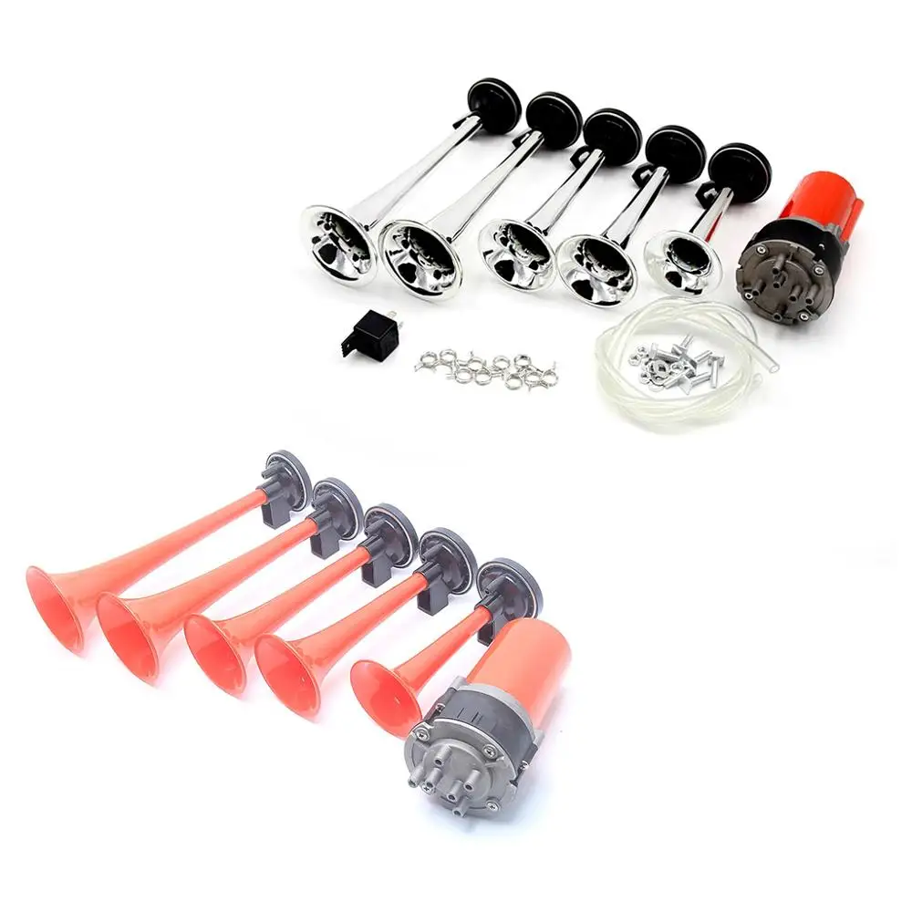 

Universal 5 Trumpet Musical Dixie Dukes Of Hazzard Electronic Chrome Air Horn Compose Car Truck Boat 12V 125db