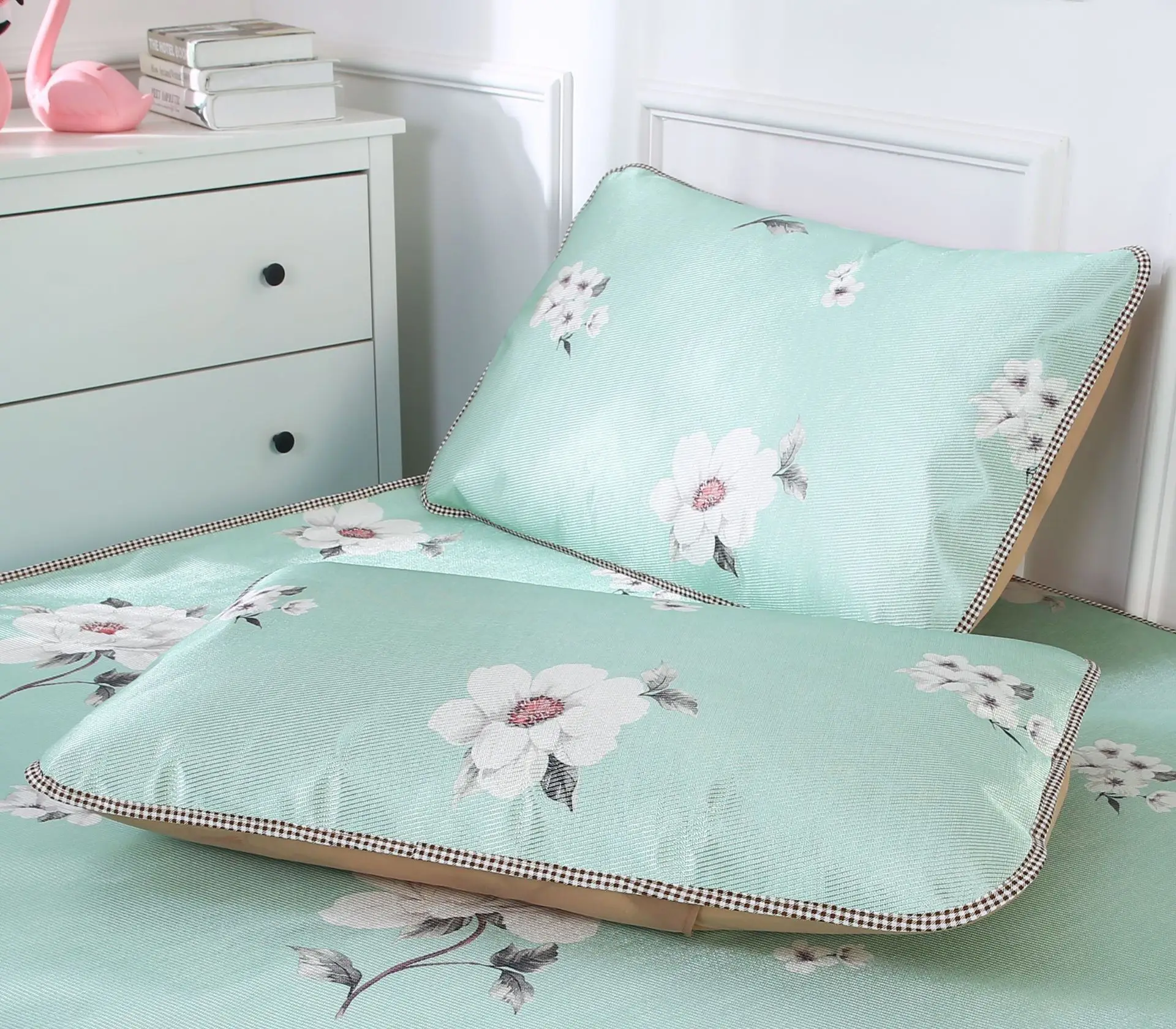 

Bed Sheet2019-Folding Anti-slip Digital Printing Viscose Summer Sleeping Mat Three-piece Set Summer Air Conditioner Students