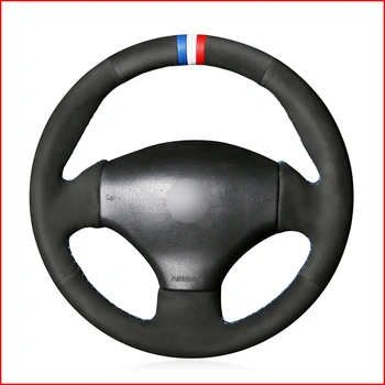 

Black Suede Car Steering Wheel Cover for Peugeot 206 1998-2005 206 SW 2003-2005 206 CC 2004 2005