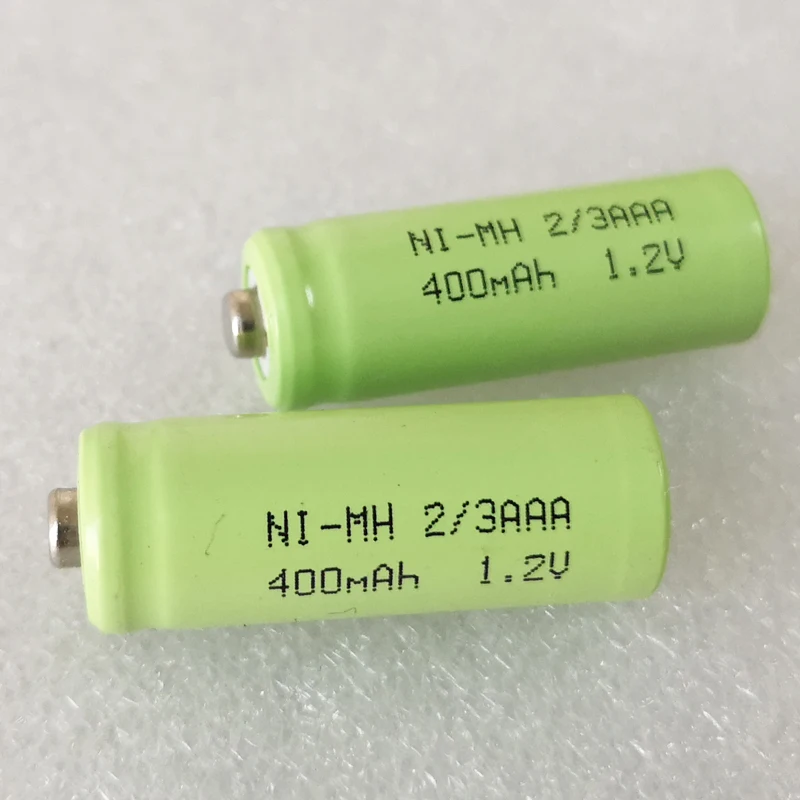 US 400 мАч 1 2 в 2/3AAA Ni-MH перезаряжаемая батарея 2/3 AAA nimh ячейка с без паяльных вкладышей