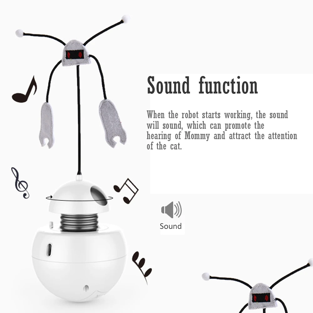 Electric Cat Interactive Rotating Toy 3 In 1 Multi Function Rotating Ball Tumbler Game Play With Chase Light For Cats