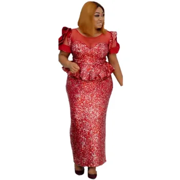 

African Dresses For Women 2020 African Long Maxi Dress Sequins O-Neck Daily Dress Evening Dress Party Dress Valentine's Day