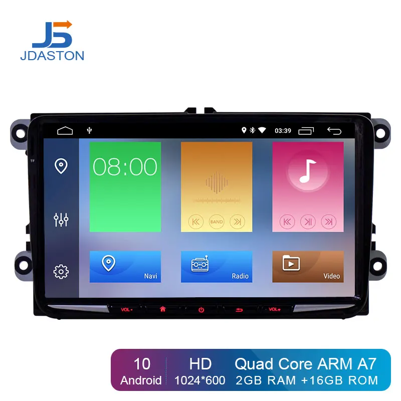 Мультимедийная магнитола JDASTON 2 Din Android 10 0 GPS стереоплеер для Volkswagen VW Passat B6 CC b7 Polo Golf