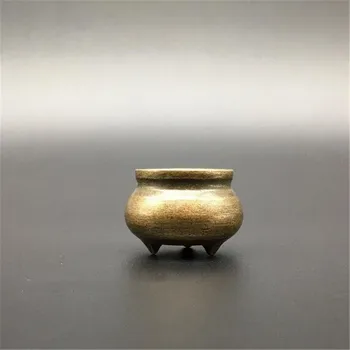 

Pure Copper Mini Censer Copper Ornament Simple Three -foot Round Belly Copper Censer Incense Stove Home Decoration Gift