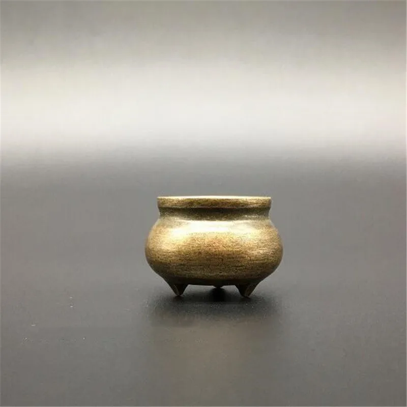 Pure Copper Mini Censer Copper Ornament Simple Three -foot Round Belly Copper Censer Incense Stove Home Decoration Gift Pure Copper Mini Censer Copper Ornament Simple Three -foot Round Belly Copper Censer Incense Stove Home Decoration Gift