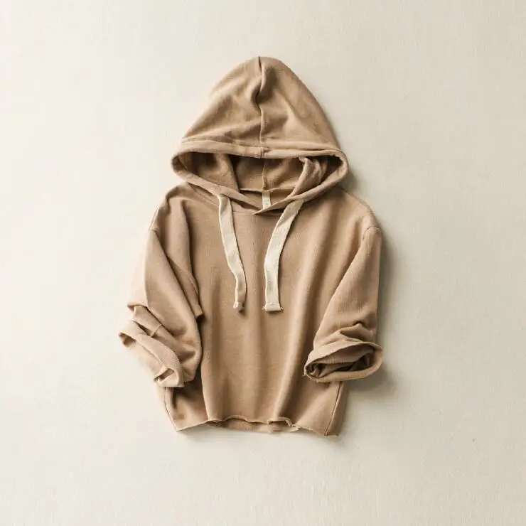 Толстовки для мальчиков и девочек на весну осень Детские однотонные