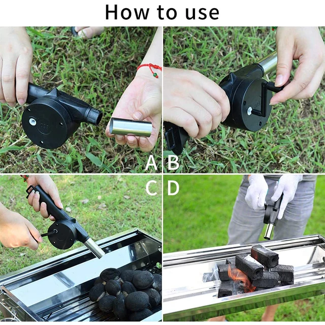 Kültéri Főzés Bbq Ventilátor Kézzel Forgatott Légfúvó Hordozható Grill Égő Tűzhajók Lángos Gerjesztő Piknik Kemping Kiegészítők - Image 4