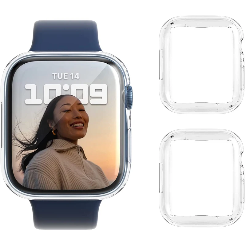 Cover Protector For Apple Watch case 45mm 41mm 44MM 40MM Full TPU Screen Bumper 42mm 38MM accessories iwatch series 7 SE 6 5 4 3