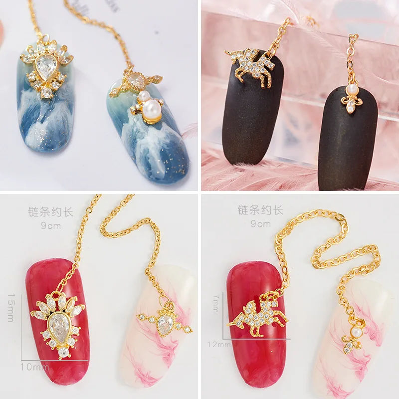 

Manicure accessories Zircon Chain design diamond ornaments diy unicorn Zircon jewelry Nail decoration Japanese nail art