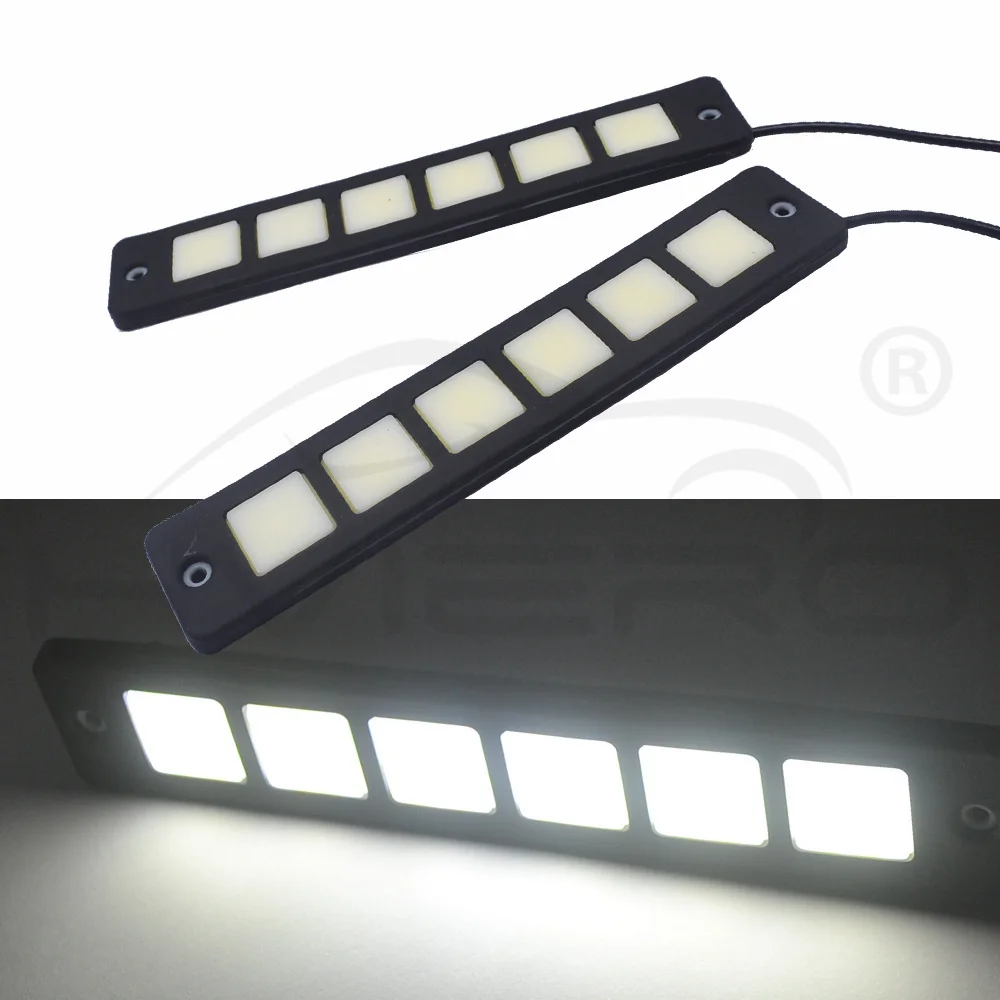 Hviero White COB DRL Silica LED DC 12V 19cm Daytime Running Light DRL Auto External Flexible Lights Waterproof Fog Lamp Car Styling