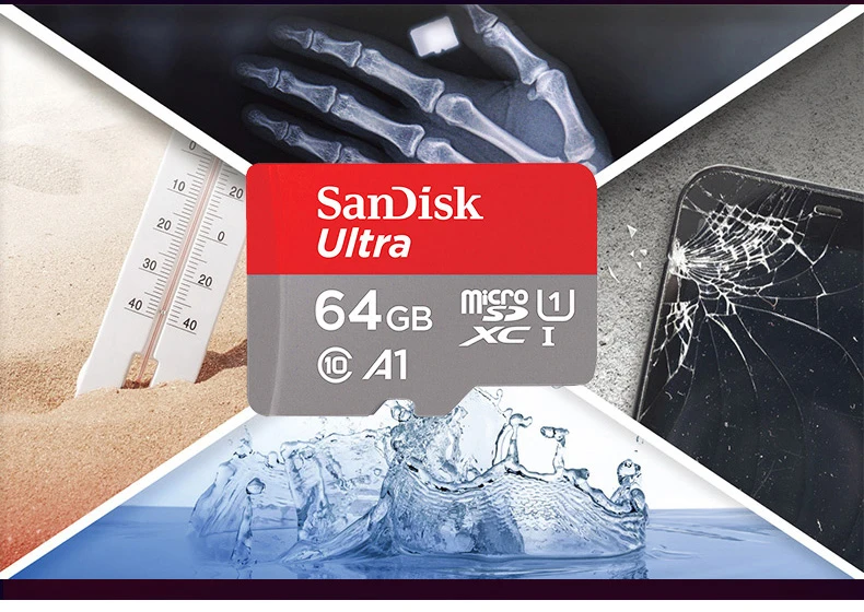 Двойной Флеш-накопитель SanDisK UHS-I микро SD карты A1 16 Гб оперативной памяти, 32 Гб встроенной памяти, 64 ГБ 128 B512GB до 100 МБ/с. карты памяти SDHC/SDXC Новое поступление Uitra C10 слот для карт памяти