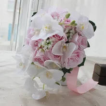 Свадебный букет невесты с цветами для свадебной фотосъемки в фотостудии, украшение для дома, свадебные принадлежности для путешествий, розовый белый букет