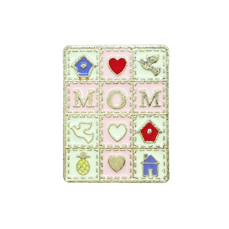 

New MOM text link book brooch child personality color mother teach love shine crystal toy fashion denim clothing backpack pendan