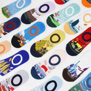 

Men's Thin Boat Sock Creative Man's Invisible Socks Colorful Unisex Funny Cotton Novelty Adult Spring Trendy Fashion Skarpetki