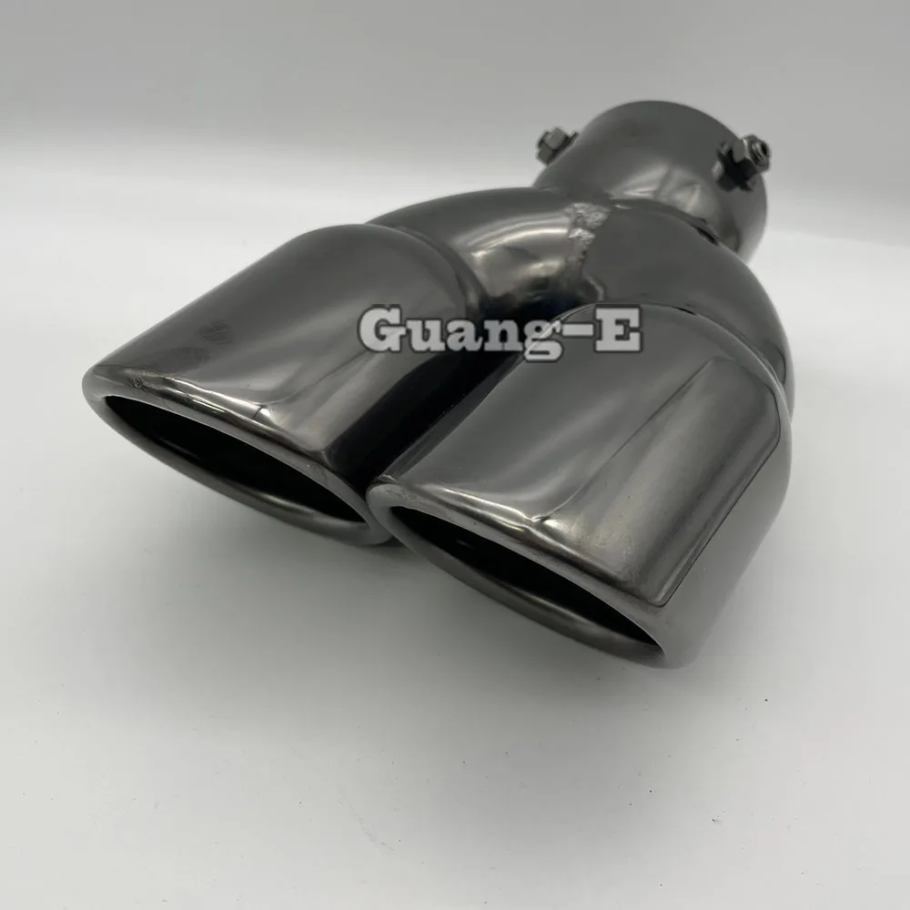 For Cadillac XT5 2016-2018: Stainless Steel Black Exhaust Tip Covers - 2PC Rear Muffler Pipe Trim