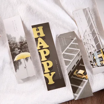 

30 Pcs/Set Monochrome Space Series Bookmark Creative Blessing Greeting Cards Book Holder Message Card
