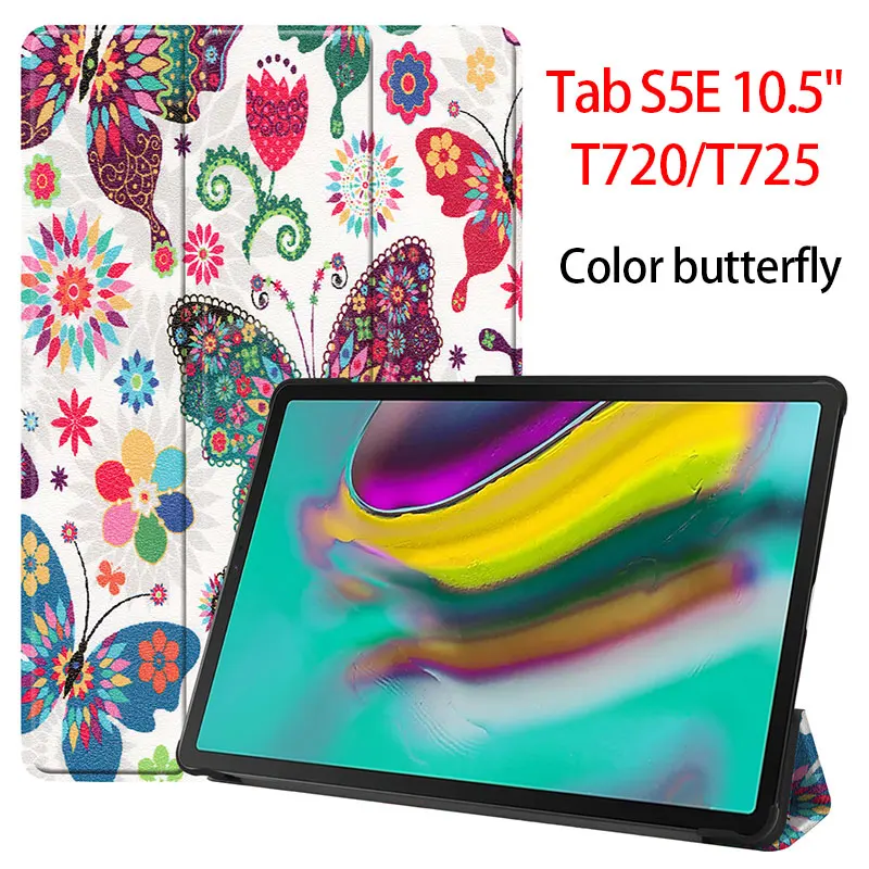 Чехол для планшета для Samsung Galaxy tab S5E SM-T720 SM-T725 выпуск Galaxy tab S5E 10," чехол для планшета - Цвет: Color butterfly