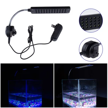

48 LEDS Aqua Fish Light For Aquarium Fish Tank Clamp Clip Light White Blue Color Lighting