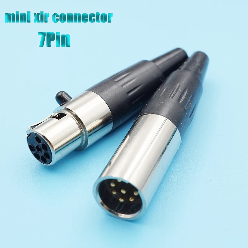 2pcs/lot 7Pin Copper Needle Mini Xlr Connector Male Plug Aviation Mic Microphone Female Socket Adapter Replacement Parts | Обустройство