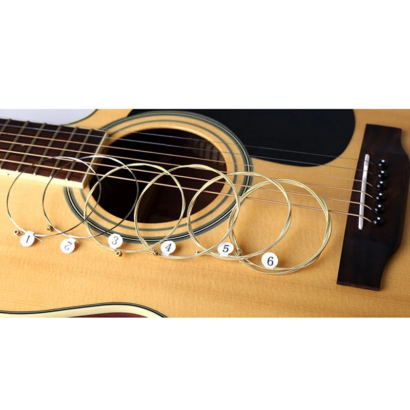 6pcs/set Guitars Strings Universal Acoustic Guitar String Brass