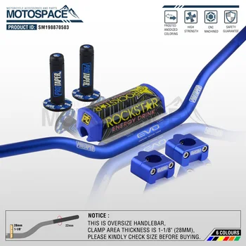 

Handlebar For Pro Taper Pack Bar 1-1/8" Classic Handle bar Pads Grips Pit Pro Racing Dirt Pit Bike Motorcycle With CNC Adapter