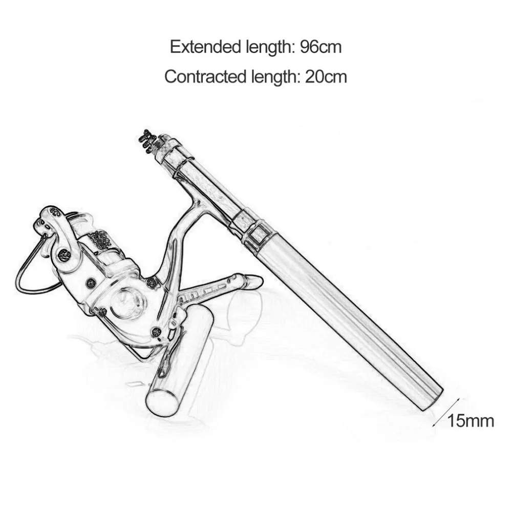 hot sale Super Lightweight Portable Fishing Set Pen Rod with Reel Mini Telescopic Fishing Rod+ Reel Pocket Fishing Reel