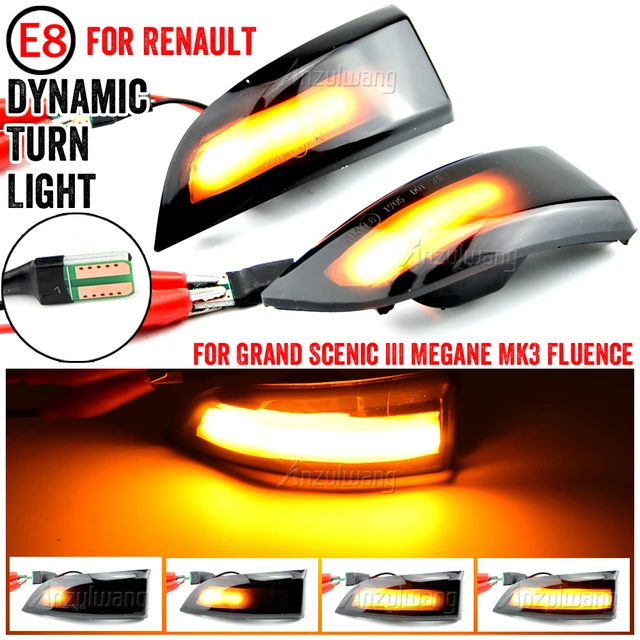 Clignotant Dynamique Led Rétroviseur Clignotant Pour Renault Megane Mk3  Stage Laguna Iii X91 Grand Scenic Iii Fluence - Signal Lampe - AliExpress