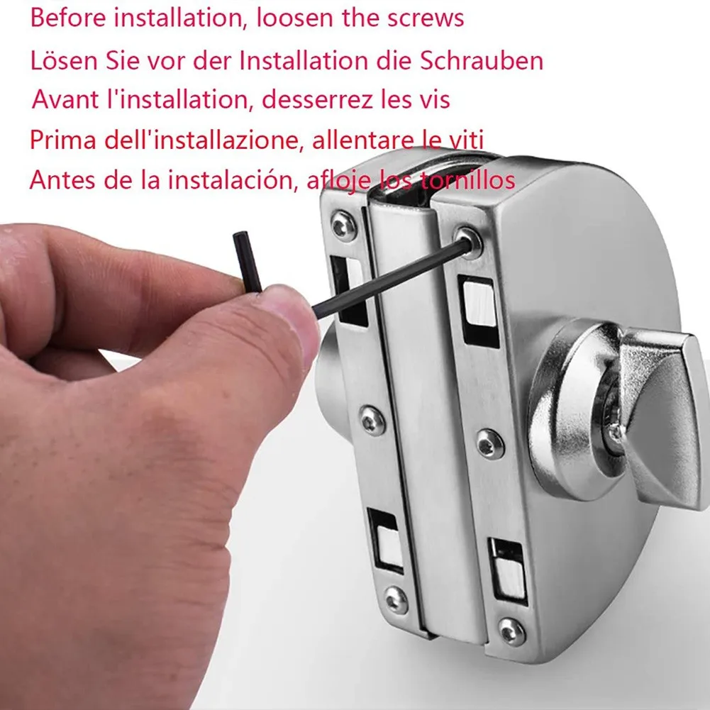 Стеклянный дверной замок из нержавеющей стали 9*6 см двойная дверь блокировка