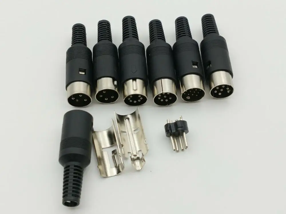 Set of 50 Male DIN Audio AV Connectors - Various Pin Configurations