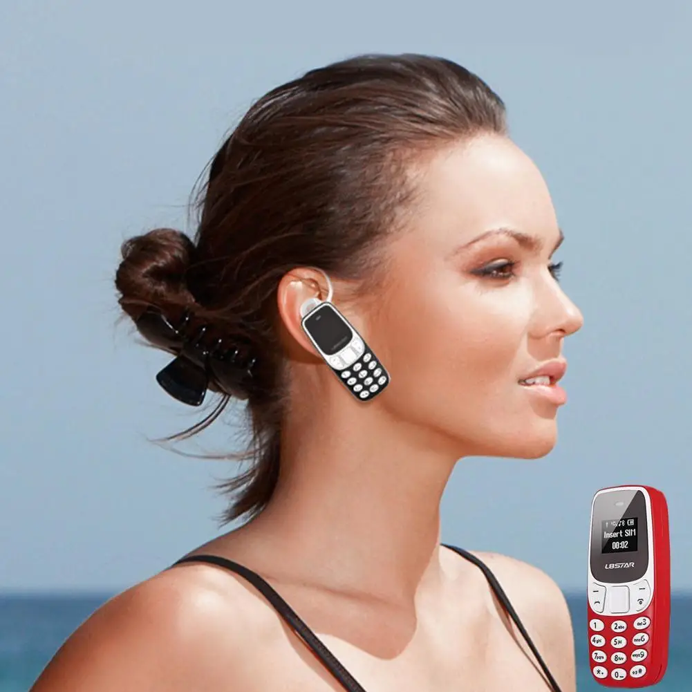 

New Wireless Bluetooth Earphone Dialer cellphone hand-free Headset Dual SIM Card Mini Mobile phone Earphone with Mic