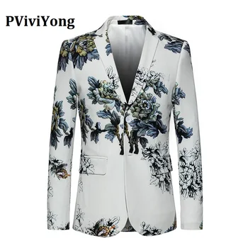 

PViviYong Brand 2019 high quality Men's suit top，Personality men Blazer leisure suit men slim fit suit jacket 817