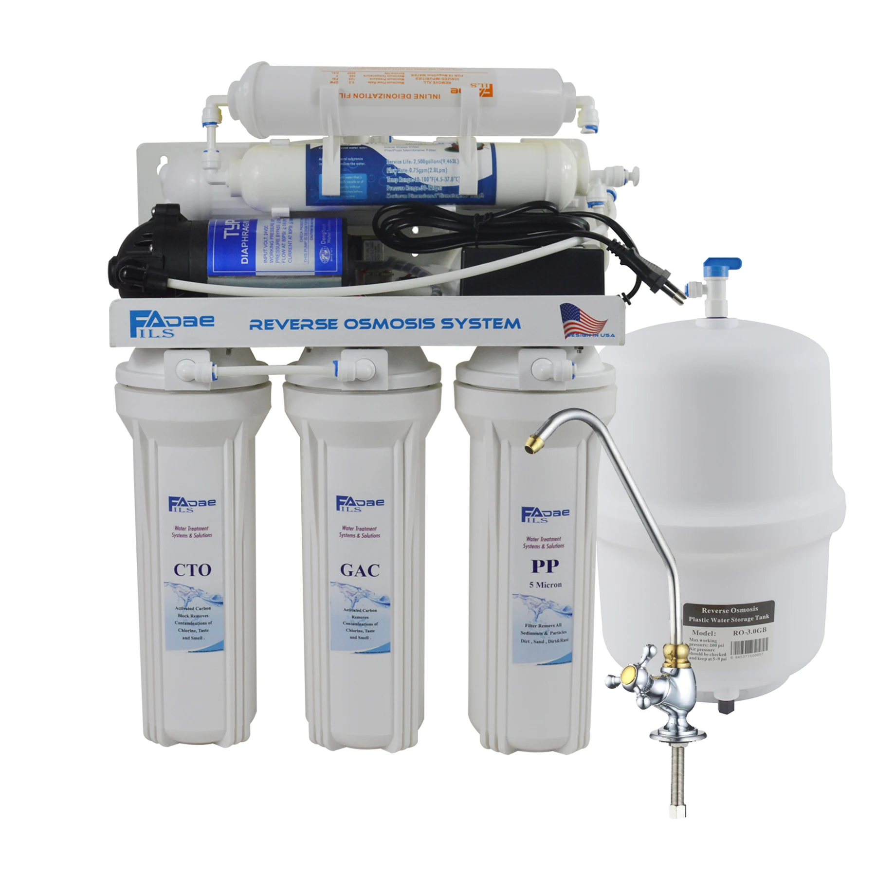 Under Sink Home Deionization Reverse Osmosis Water Filtration System 6 Stage RO DI Water Filter 50GPD – Distilled Pure