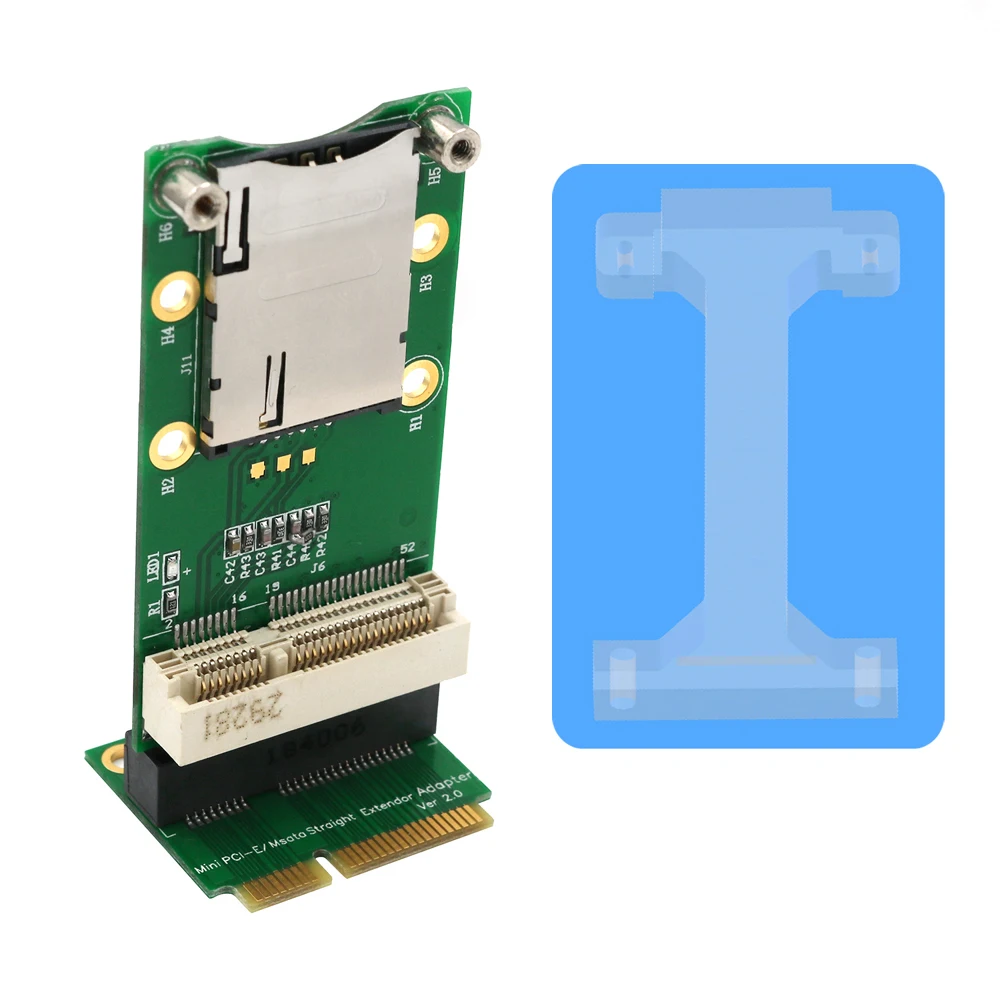 Сетевая карта Mini PCIE сетевой адаптер Riser Card Вертикальное Крепление для 3g 4G WWAN LTE gps сетевой модуль Слот для sim-карты для рабочего стола