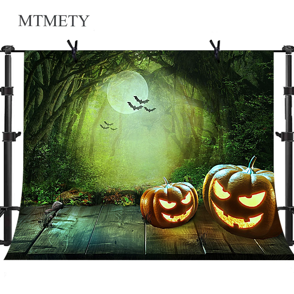

MTMETY Halloween Photographic Backdrop Custom Thin Vinyl Photography Background for Photo Booth Studio Prop