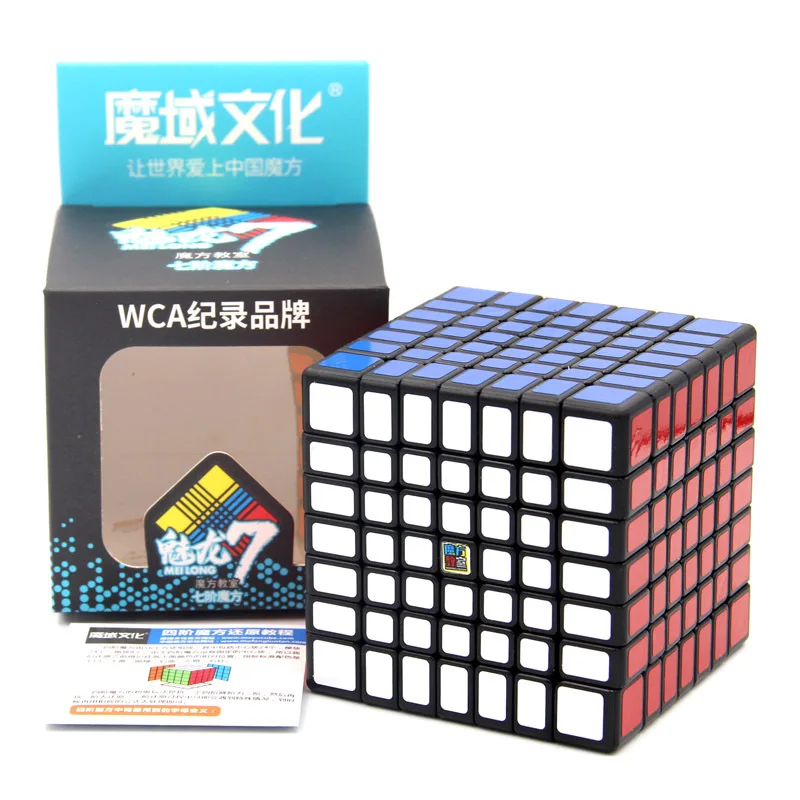 Moyu Meilong7 мл 7x7x7 Кубик Рубика для профессионалов соревновательный куб, черный и липкий скоростной куб игрушки для детей развивающие
