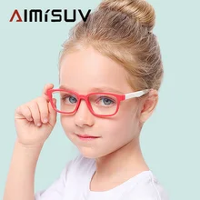 AIMISUV, синий светильник, очки для детей, блокирующие компьютерные очки, прозрачные, TR90, мягкая силиконовая оправа, UV400
