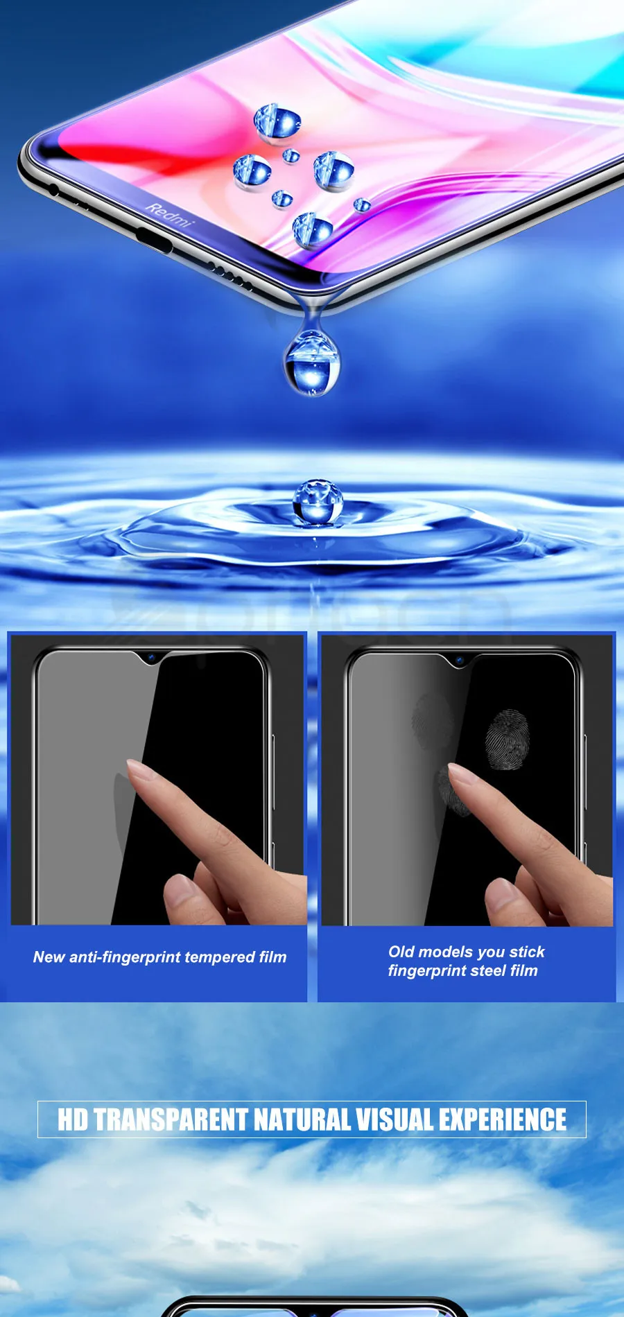 Защитное стекло 9H для Xiaomi Redmi 8 8A 7 7A 6 Pro 6A Go K20 Note 8 7 6 Pro из закаленного стекла