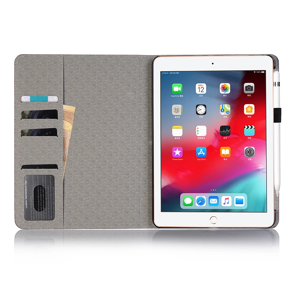 Для iPad Pro 12,9 дюйма чехол из синтетической кожи для Apple защитный чехол-подставка держатель ручки для карточек слот высокого качества модный классический