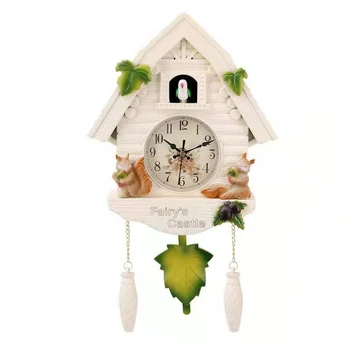

HOT-Cute Bird Wall Clock Cuckoo Alarm Clock Cuckoo Clock Living Room Watch Brief Children Bedroom Decor Home Day Time Alarm Cloc