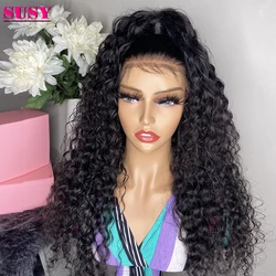 30 Inch Curly Lace Front Human Hair Wigs For Women T Part Wig Brazilian Human Hair 13x4 Lace Frontal Wig Kinky Curly Closure Wig