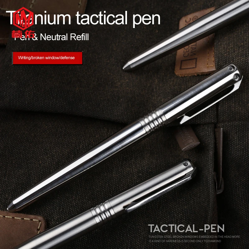 EDC Tool Titanium alloy Tactical Pen Outdoor Self-defense Tungsten Steel Broken Window Multi-function Business signature Pen