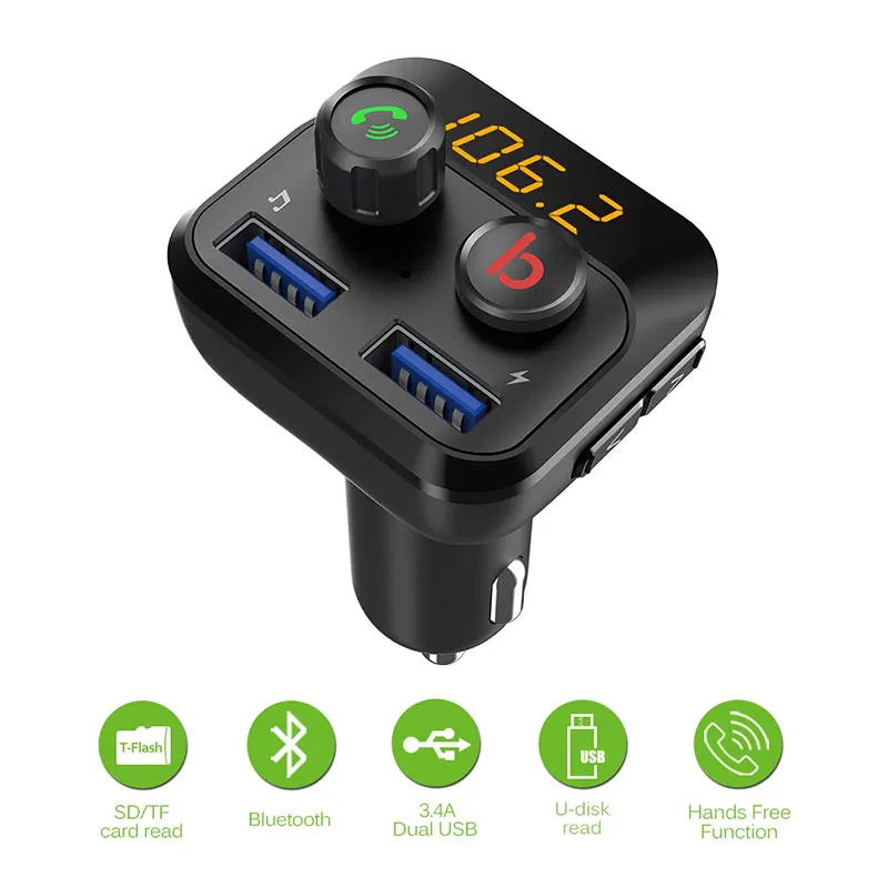 Vehemo BT201D двойной USB Bluetooth fm-передатчик Bluetooth автомобильный комплект с функциями "hands free" и Bluetooth для автомобиля зарядное устройство MP3-плеер портативная TF карта
