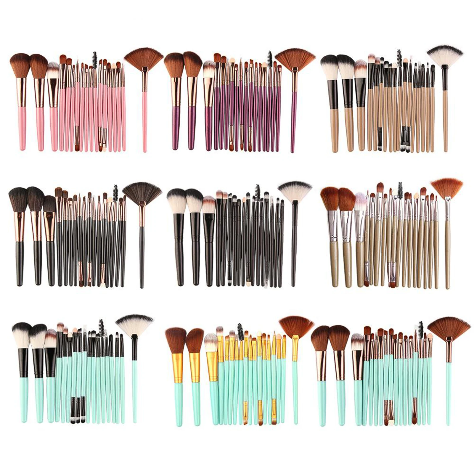 

18pcs Makeup Brush Set With Fan-shaped Beauty Tools Hot Cosmetic Powder Eye Shadow Foundation Blending Make Up Brush Maquiagem