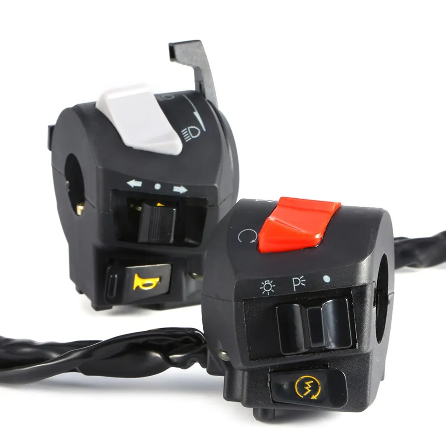 Motorcycle 7/8" 22mm Handlebar Control Switch Horn Turn Signal