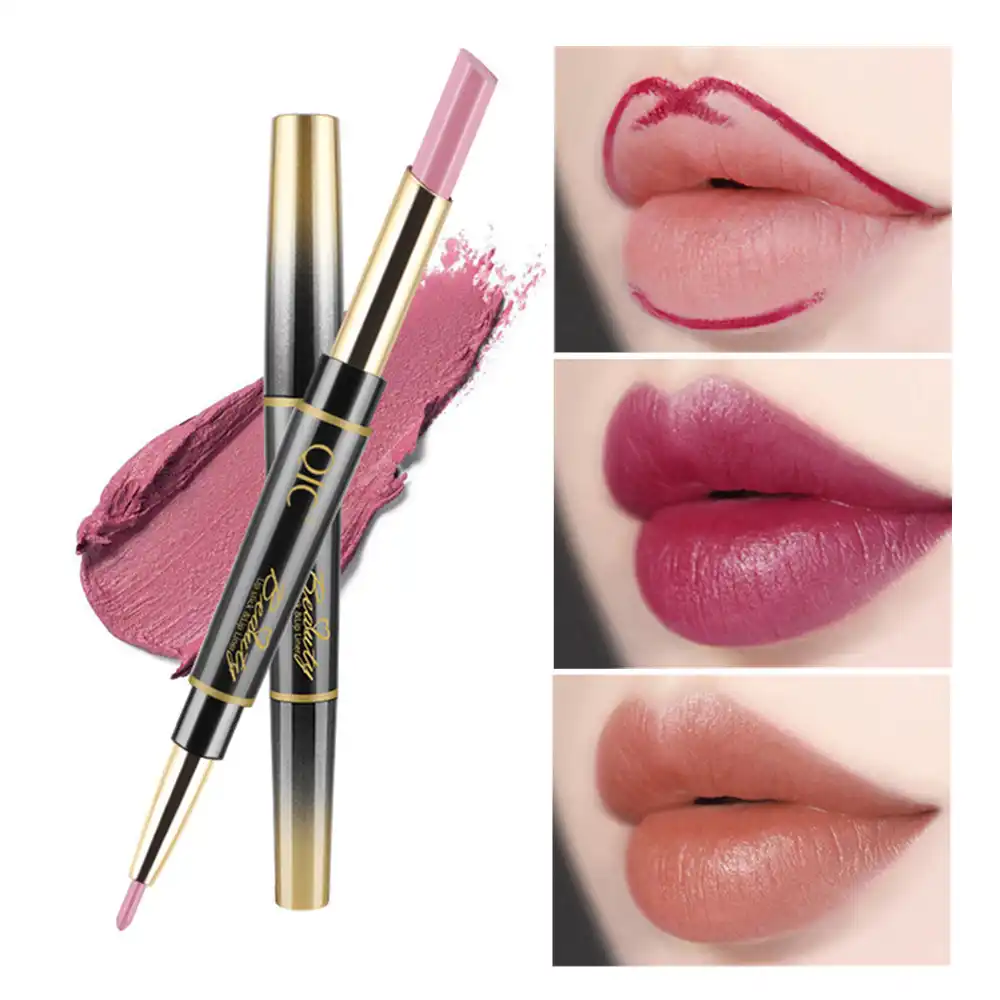 14 color double-ended lipstick pen waterproof matte lipstick &
