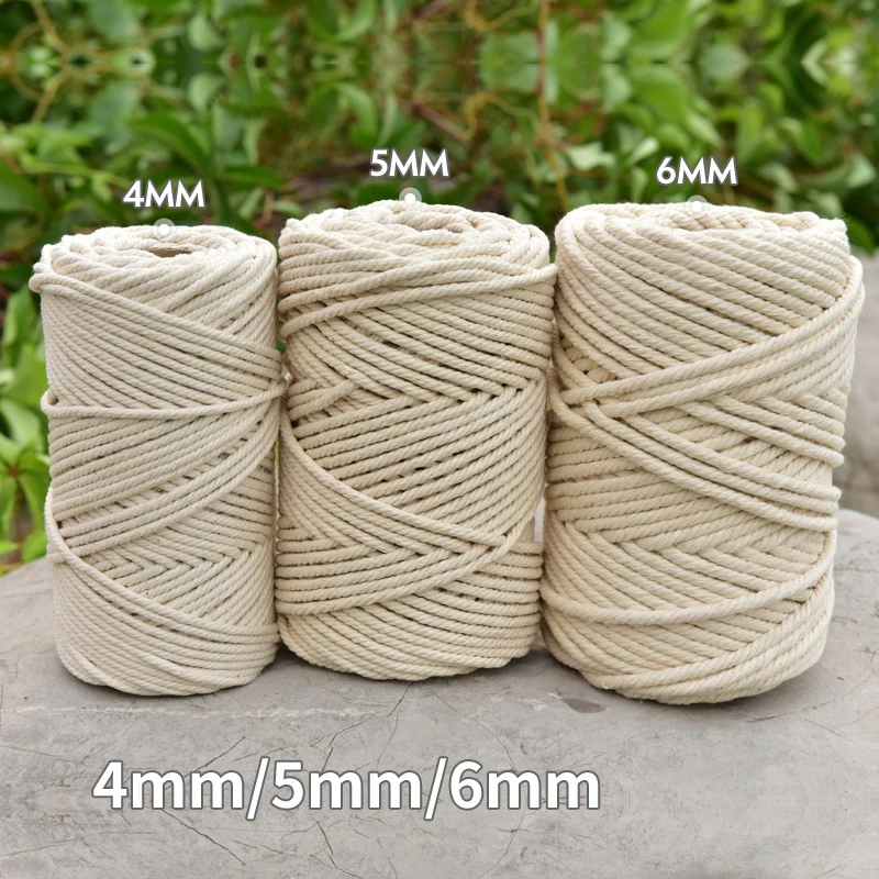 1-10yard 1~ 10 мм хлопковый шнур натуральный бежевый витой шнур плетение из веревок макраме шнур DIY ручной работы домашний декоративный