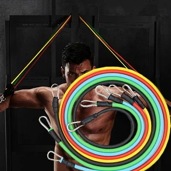 

11pcs /set Resistance Bands Set Fitness Pull Rope Heavy Door Anchor Handles Training Resistance Bands Set Expander Yoga Workout