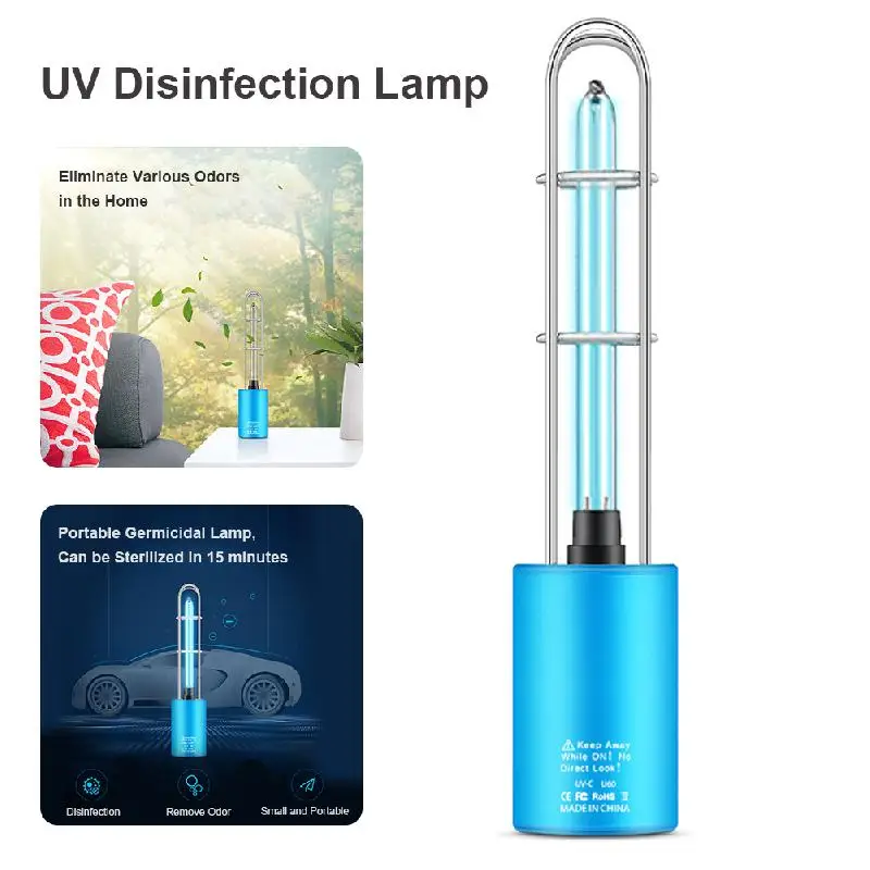 

Rechargeable Portable Ultraviolet Disinfection Lamp Car UV Sterilization Lamp Tube Bulb Ozone Sterilizer Mite Lights Deodorant
