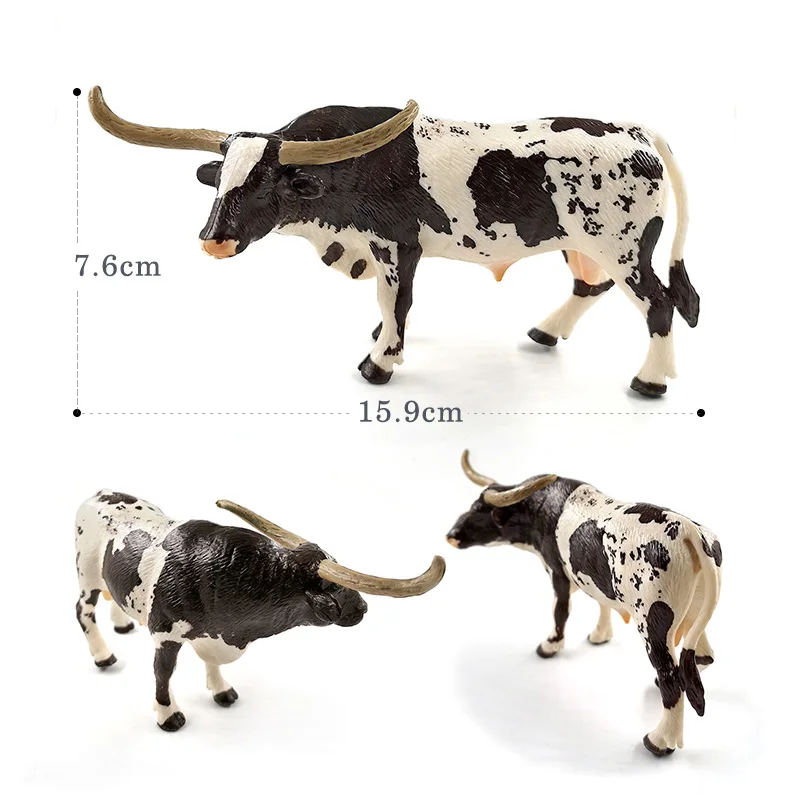 FLORMOON Animais Figura Realista Texas Longhorn Bull Touro Figura Primeiros  Brinquedos Educativos Ciência Projeto Natal de Aniversário para Meninos e  meninas